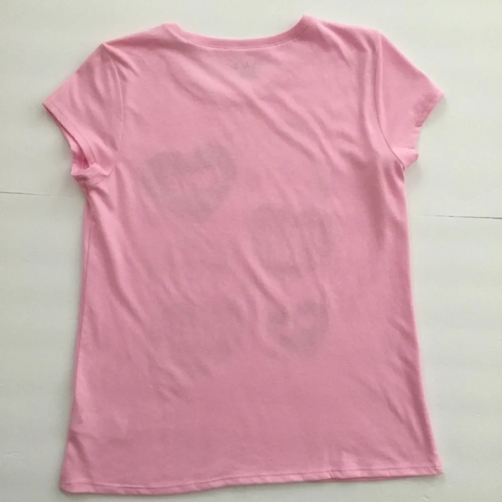 Children’s Place Girls Shirt Pink Candy Hearts Size XL 14